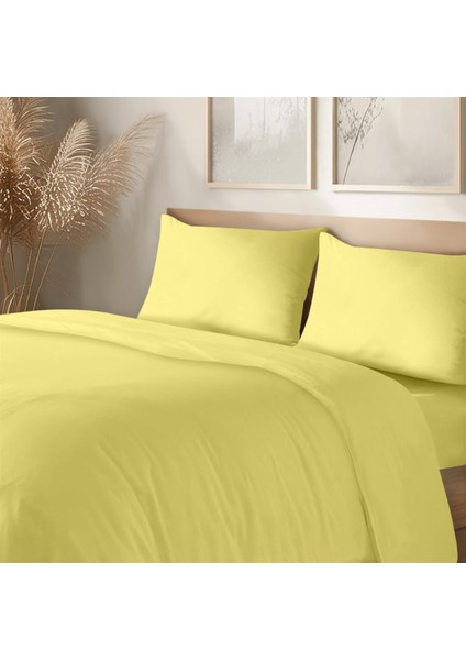Organik Pamuk Akfil Nevresim Takımı Tek Kişilik 160 x 220 cm Sarı