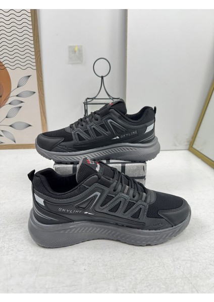 Günlük Erkek Sneaker Fileli Bağcıklı Tırtık Kalın Taban Bilek Destek Dikiş Hafif Spor Ayakkabı 4281