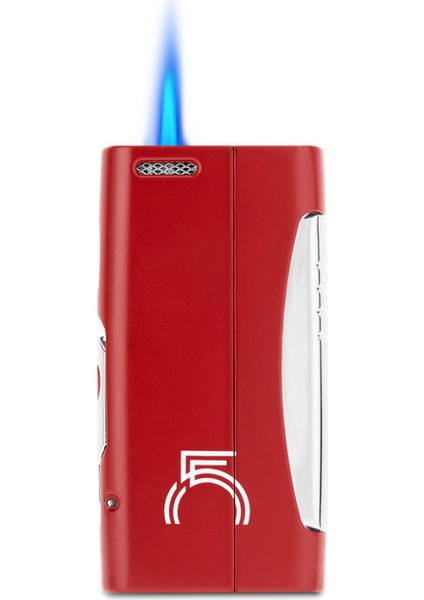 Tek Torch Pürmüz 55. Yıl Özel Üretim Dahili Delicili Kırmızı-Gümüş Puro Çakmağı