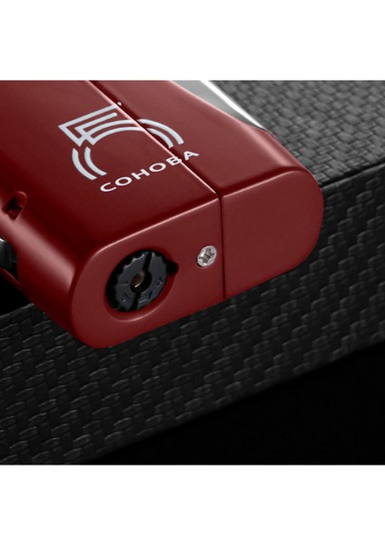Tek Torch Pürmüz 55. Yıl Özel Üretim Dahili Delicili Kırmızı-Gümüş Puro Çakmağı