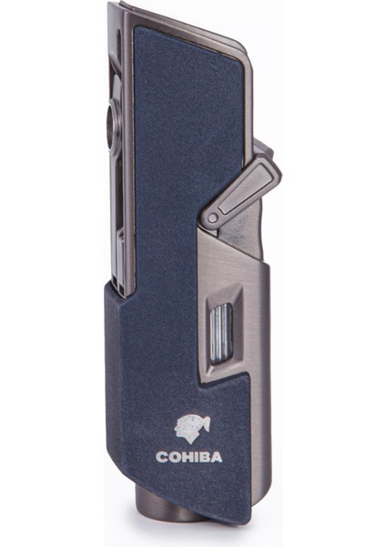 Tek Torch Pürmüz Lacivert-Gunmetal Dahili Delici & Iğne Metal Puro Çakmağı