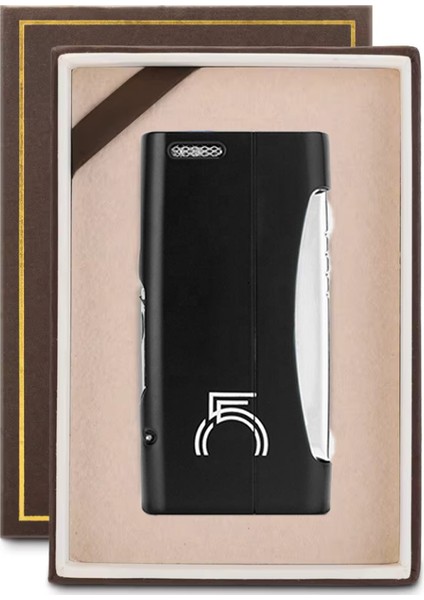 Tek Torch Pürmüz 55. Yıl Özel Üretim Dahili Delicili Siyah-Gümüş Puro Çakmağı fiyatları