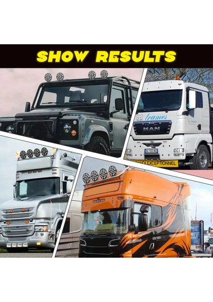 Offroad Sis Lambası 22 x 22 x 5.2cm Yuvarlak Beyaz-Amber Gündüz Ledli Adet / LASS374 indirimleri