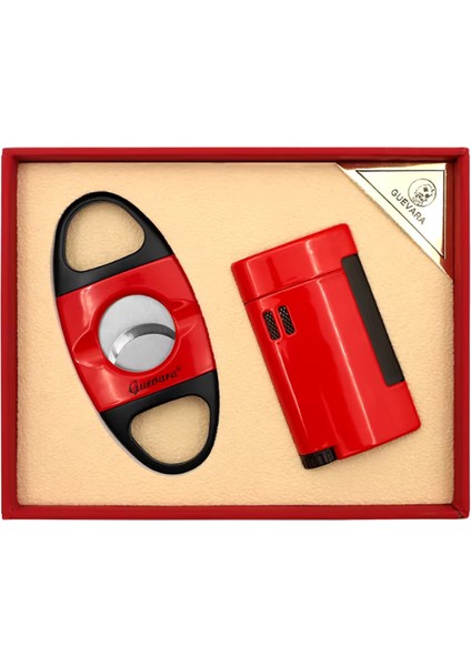 Çakmak Kesici Kırmızı-Siyah Ikili Puro Seti
