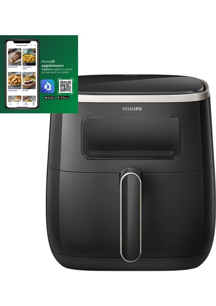 Ultra Premium Airfryer, 5.6l Kapasiteli Hazne, Siyah