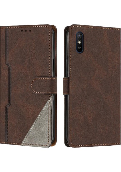 Xiaomi Redmi 9A Manyetik Kapatma Kullanışlı Standı Pu Deri Cüzdan (Yurt Dışından)