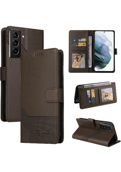 Samsung Galaxy S22 Üç Kart Yuvaları Premium Deri Için Flip Case (Yurt Dışından)