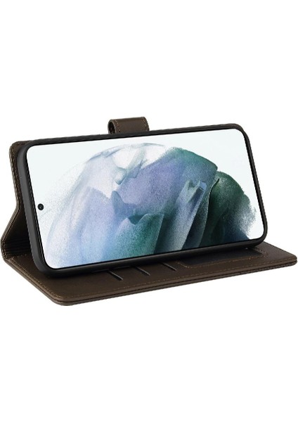 Samsung Galaxy S22 Üç Kart Yuvaları Premium Deri Için Flip Case (Yurt Dışından)