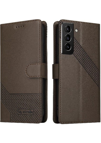 Samsung Galaxy S22 Üç Kart Yuvaları Premium Deri Için Flip Case (Yurt Dışından)