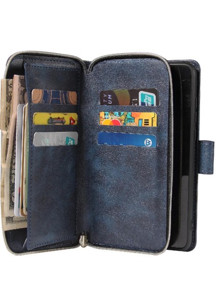 Huawei P40 Flip Kapak Için Kılıf ile El Kayışı Fermuar Cep Cüzdan Kılıf 9 (Yurt Dışından) fırsatları
