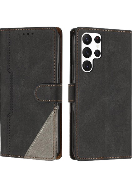 Samsung Galaxy S23 Ultra Manyetik Kapatma Kart Yuvaları Kapak Pu (Yurt Dışından)
