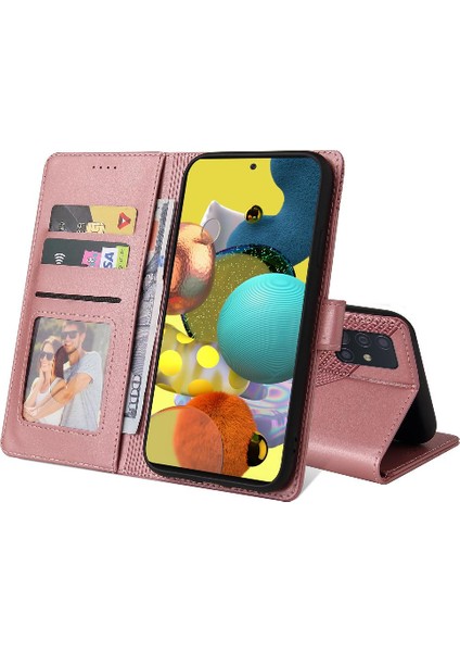 Samsung Galaxy A51 Kickstand Premium Deri 4 Köşe Için Flip Case (Yurt Dışından)