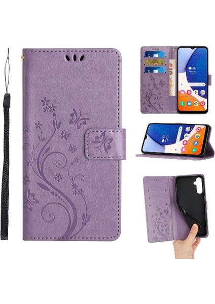 Samsung Galaxy A15 Için Filp Durumda 5g Pu Deri Kart Tutucu Kickstand Bilek (Yurt Dışından)