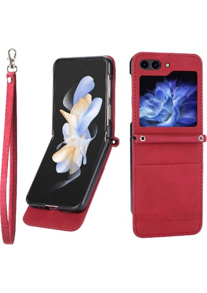 Samsung Galaxy Z Flip 5 Için Flip Case Bileklik Kart Yuvaları Manyetik Nakit (Yurt Dışından) modelleri