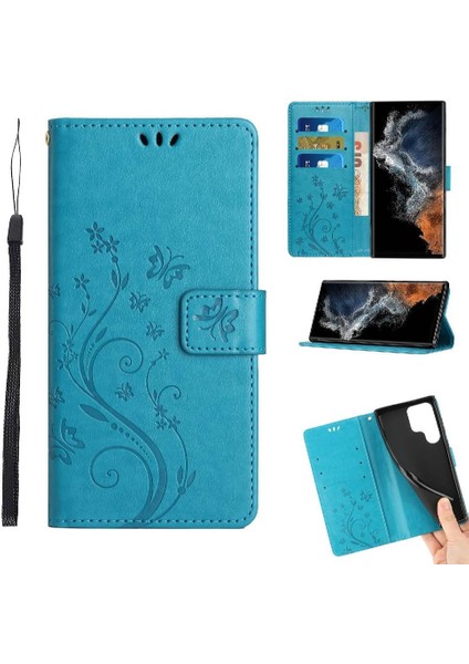 Samsung Galaxy S23 Ultra Kickstand Manyetik Kapatma Bilek Pu Için Filp Durumda (Yurt Dışından)