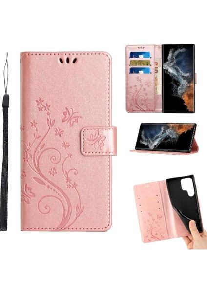 Samsung Galaxy S23 Ultra Kickstand Manyetik Kapatma Bilek Pu Için Filp Durumda (Yurt Dışından)