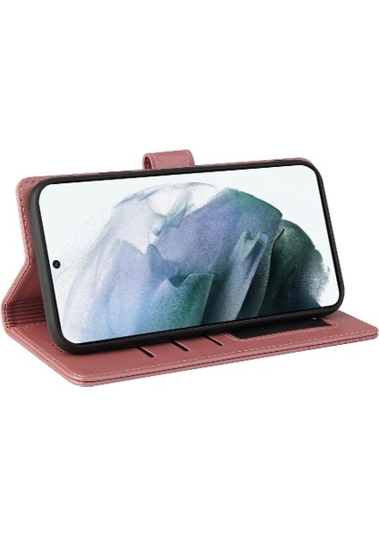 Samsung Galaxy S22 Üç Kart Yuvaları Premium Deri Için Flip Case (Yurt Dışından)