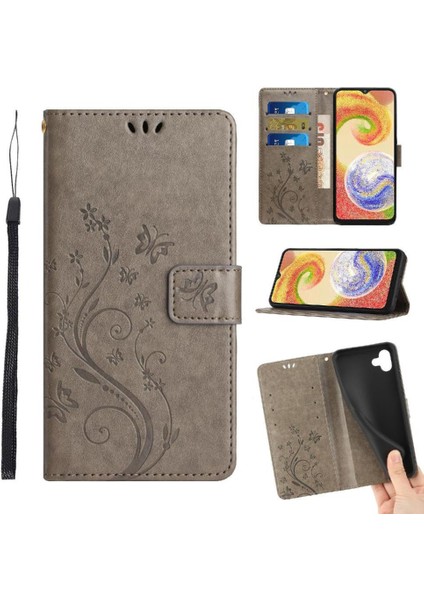 Samsung Galaxy A04 Kart Tutucu Için Kickstand Durumda Manyetik Kapatma Pu (Yurt Dışından)
