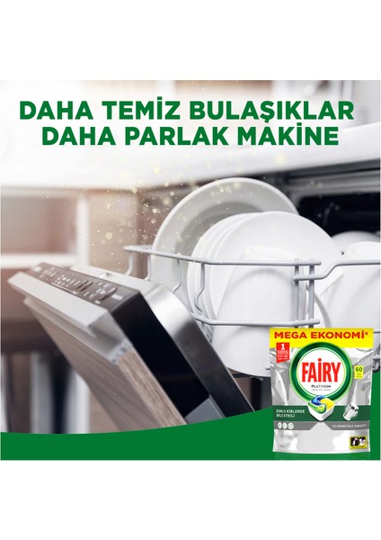 Platinum Bulaşık Makinesi Deterjanı Tableti / Kapsülü Limon Kokulu 60 Yıkama