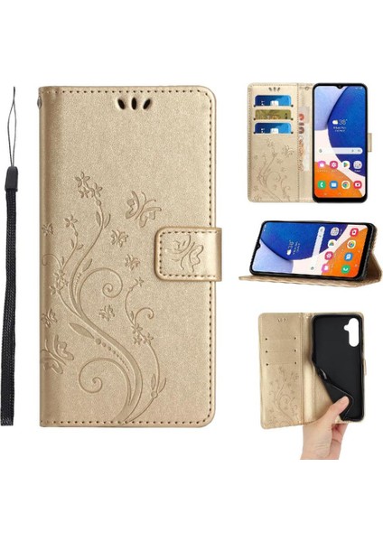 Samsung Galaxy A15 Için Filp Durumda 5g Pu Deri Kart Tutucu Kickstand Bilek (Yurt Dışından)