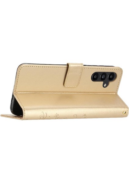Samsung Galaxy A15 Için Filp Durumda 5g Pu Deri Kart Tutucu Kickstand Bilek (Yurt Dışından)