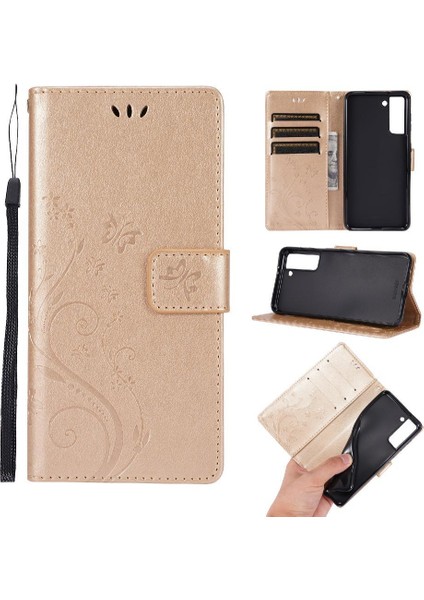 Samsung Galaxy S21 Fe 5g Için Filp Durumda Kickstand Bilek Kayışı Kart Tutucu (Yurt Dışından)