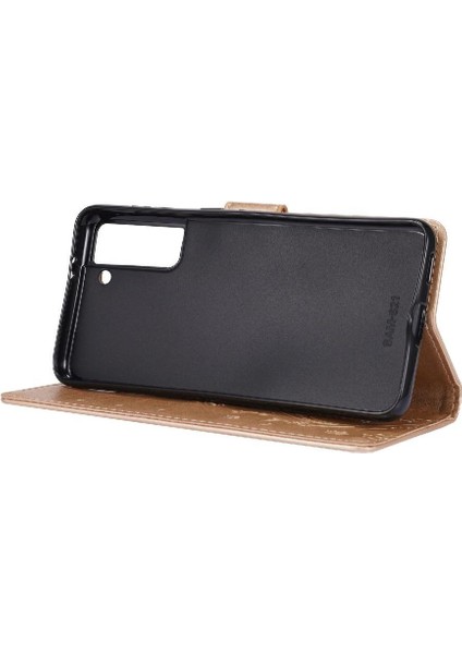 Samsung Galaxy S21 Fe 5g Için Filp Durumda Kickstand Bilek Kayışı Kart Tutucu (Yurt Dışından)