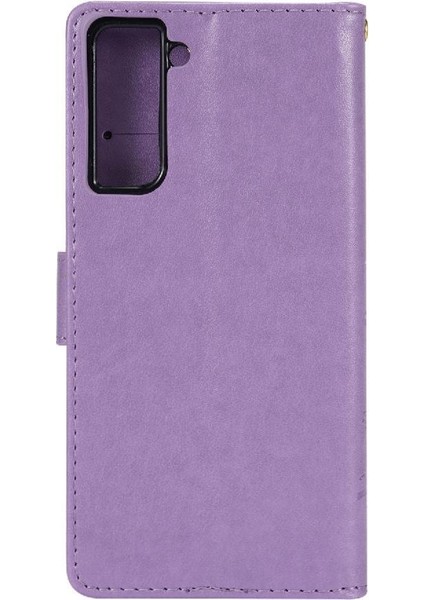 Samsung Galaxy S21 Fe 5g Için Filp Durumda Kickstand Bilek Kayışı Kart Tutucu (Yurt Dışından)