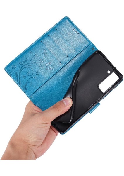 Samsung Galaxy S21 Artı 5g Için Filp Durumda Kickstand Bilek Kayışı Kart Tutucu (Yurt Dışından)