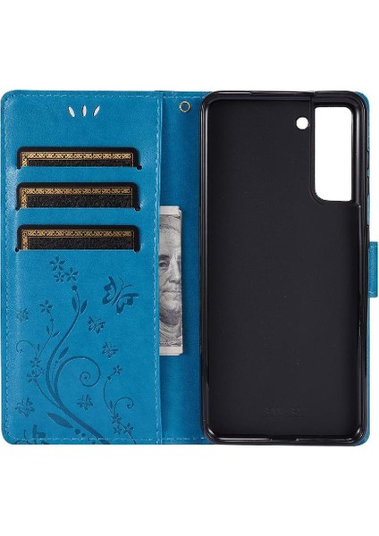 Samsung Galaxy S21 Artı 5g Için Filp Durumda Kickstand Bilek Kayışı Kart Tutucu (Yurt Dışından)
