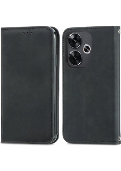 Xiaomi Poco F6 Deri Kılıf Için Flip Case Cüzdan Kapak Kapak Basit (Yurt Dışından)