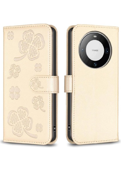 Huawei Mate 60 Pro Yonca Çiçek Kart Yuvaları Tutucu Kickstand Için Flip Case (Yurt Dışından) indirimleri