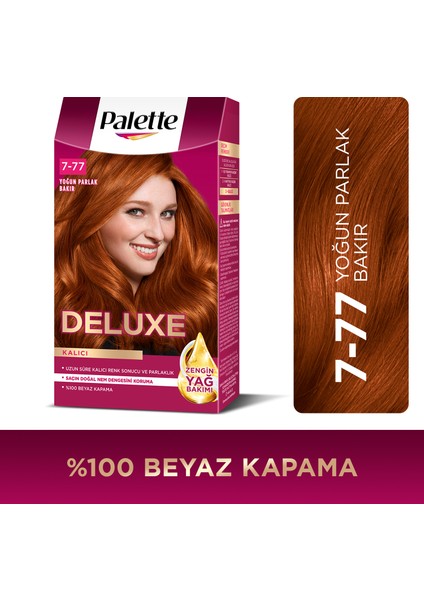 Deluxe Kalıcı Renkler 7-77 Yoğun Parlak Bakır Saç Boyası