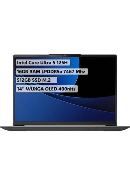 Ideapad Slim 5 Intel Core Ultra 5 125H 16GB 512GB SSD Freedos 14" WUXGA Taşınabilir Bilgisayar 83DA0078TR