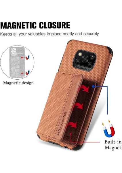 Xiaomi Poco X3 Pro Manyetik Kart Tutucu Rfıd Engelleme Için Kılıf Komple (Yurt Dışından) modelleri