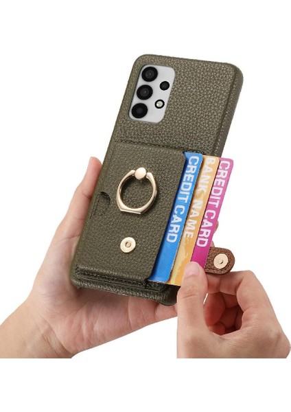 Samsung Galaxy A32 5g Premium Dokulu Deri Kart Yuvaları Halka (Yurt Dışından) modelleri