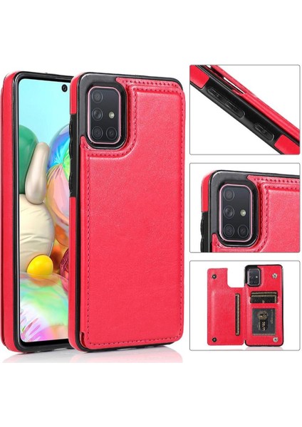 Samsung Galaxy A71 5g Pu Deri Kickstand Kart Yuvaları ile Cüzdan Kılıf (Yurt Dışından)