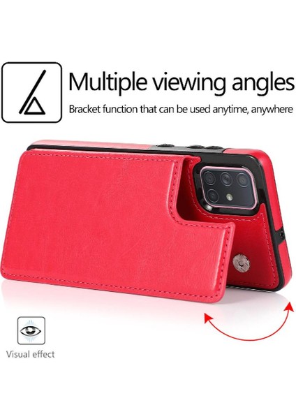 Samsung Galaxy A71 5g Pu Deri Kickstand Kart Yuvaları ile Cüzdan Kılıf (Yurt Dışından)