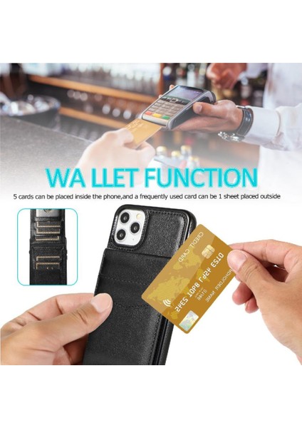 IPhone 11 Pro Max Kart Tutucu Kılıf Cüzdan Manyetik Toka ile Uyumlu (Yurt Dışından) modelleri