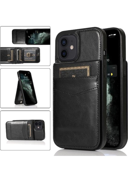 Kredi Kartı ile IPhone 12 Mini Manyetik Toka Kickstand ile Uyumlu (Yurt Dışından)