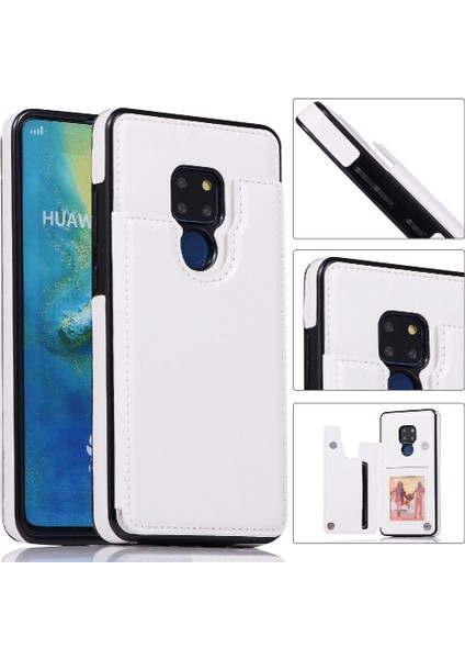 Cüzdan Kılıf Huawei Mate 20 Kart Yuvaları Için Kickstand Pu Deri Çift (Yurt Dışından)