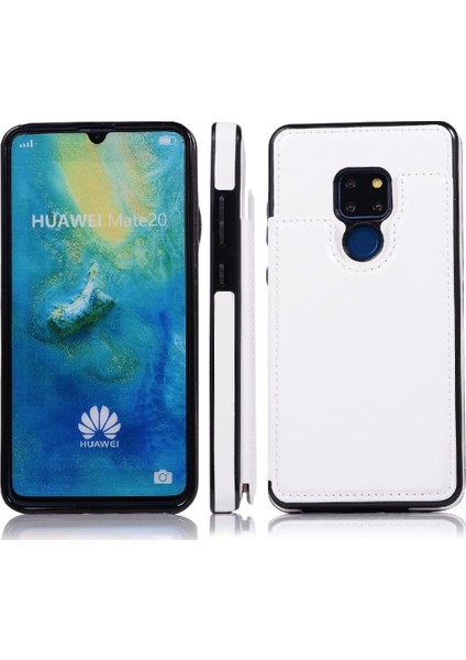Cüzdan Kılıf Huawei Mate 20 Kart Yuvaları Için Kickstand Pu Deri Çift (Yurt Dışından)