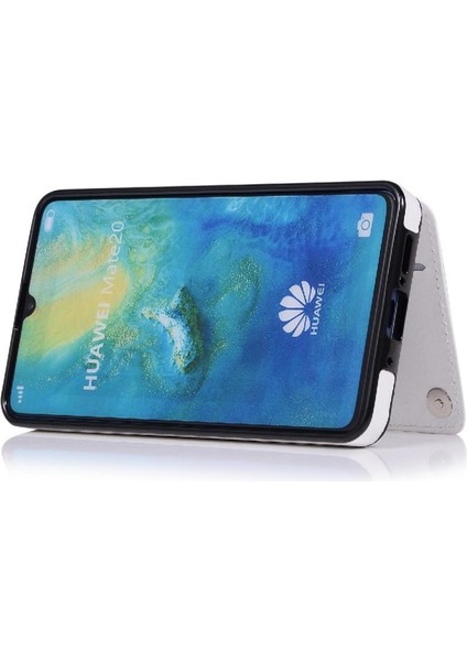Cüzdan Kılıf Huawei Mate 20 Kart Yuvaları Için Kickstand Pu Deri Çift (Yurt Dışından)