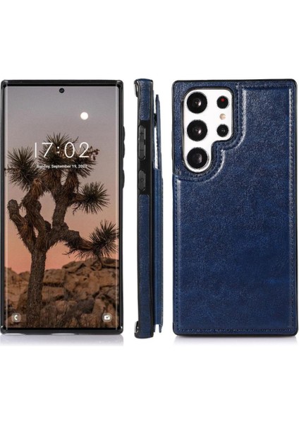 Samsung Galaxy S23 Ultra Kart Yuvaları Için Cüzdan Durumda Çift Manyetik Toka (Yurt Dışından)