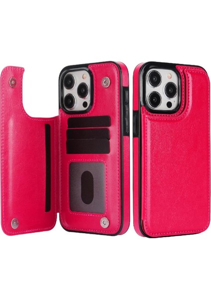 Kart Tutucu Kart Yuvaları Çift ile IPhone 15 Pro Kickstand Için Cüzdan Kılıf (Yurt Dışından)