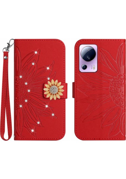 Xiaomi 13 Lite Için Kılıf Telefon Kapak Kart Tutucu Pu Deri Flip Kapak Tpu (Yurt Dışından)