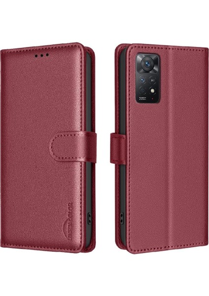 Xiaomi Redmi Not 11 Için Flip Case 4g Cüzdan Manyetik Pu Deri Kart Rfıd (Yurt Dışından)