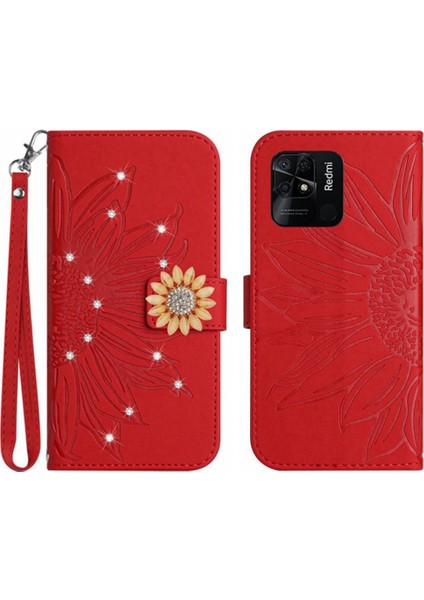 Xiaomi Redmi 10C Telefon Kılıfı Için Kart Tutucu Darbeye Dayanıklı Tpu Kabuk Pu (Yurt Dışından)