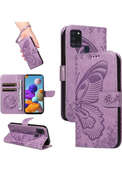 Samsung Galaxy A21S Ayrılabilir El Kayışı ile Için Flip Case (Yurt Dışından)
