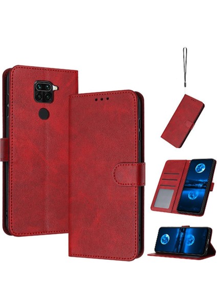 Toka ile Xiaomi Redmi 10X 4g Için Flip Case Saf Renk Pu Deri ile (Yurt Dışından)